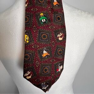 Vintage Looney Tunes Mania Warner Bros Men's Silk Tie
